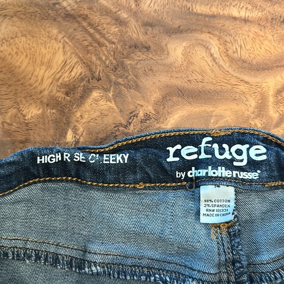Refuge by Charlotte Russe high rise cheeky jean shorts - Picture 11 of 12